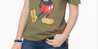 Camiseta infantil híbrida com estampa do Mickey, branca, tamanho XS