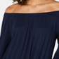 Blusa feminina estilo &amp; co com ombro de fora e manga sino, azul, tamanho pequeno