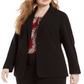 Calvin Klein Blazer Plus Size com Acabamento Tubular - Preto Tamanho 18W