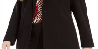 Calvin Klein Blazer Plus Size com Acabamento Tubular - Preto Tamanho 18W