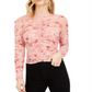 Blusa franzida com estampa floral Bar III rosa tamanho P