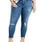 Calça jeans skinny Levi's Plus 711 Denim Destroyed feminina, azul, tamanho 22W