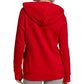 Moletom com capuz feminino Adidas Trefoil vermelho tamanho XS