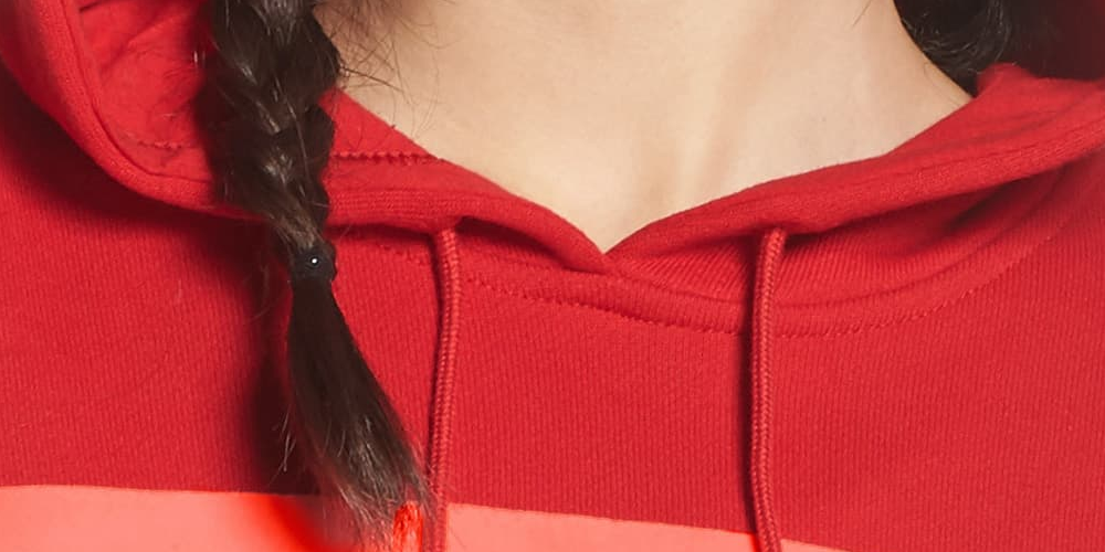 Moletom com capuz feminino Adidas Trefoil vermelho tamanho XS