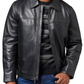 Jaqueta de couro de cordeiro masculina Perry Ellis, preta, tamanho pequeno