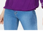 INC Top boho camponês ombro a ombro feminino roxo tamanho P