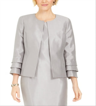 Kasper Women's Silver Suit Wear to Work Jacket Size 18