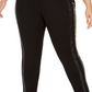 Calça legging feminina plus size com acabamento em couro sintético e acabamento em couro sintético da INC International Concepts, preta, tamanho 18 W