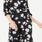 Vestido longo envelope com babados Bar III feminino, preto, tamanho XXS