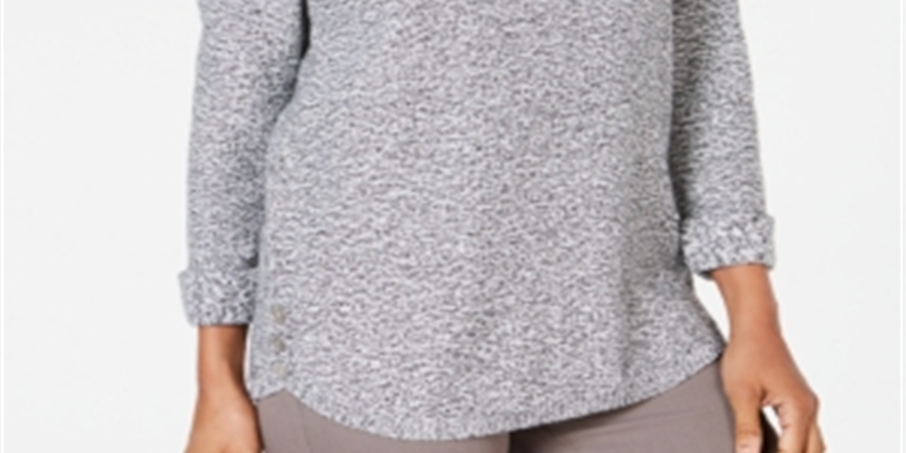 Suéter Karen Scott de algodão mesclado cinza tamanho XS