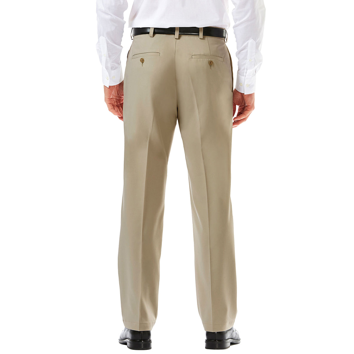 Calça Haggar Cool 18 Pro Flat Front Masculina Amarela Tamanho 38L x 32C