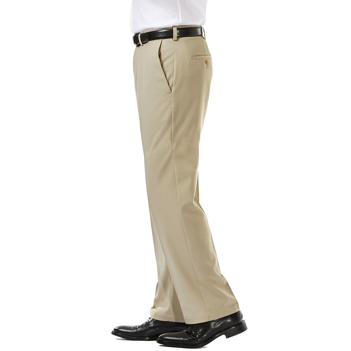 Calça Haggar Cool 18 Pro Flat Front Masculina Amarela Tamanho 38L x 32C