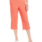 Calça Capri Crinkle Feminina JM Collection Laranja Tamanho X-G