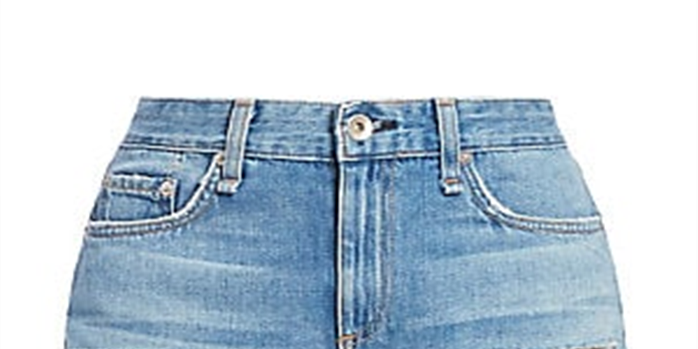 Rag &amp; Bone Shorts Femininos Júnior Dre Cutoff Jeans Cintura Baixa Azul 28