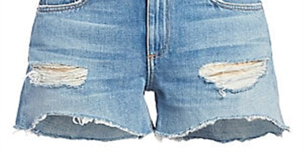 Rag &amp; Bone Shorts Femininos Júnior Dre Cutoff Jeans Cintura Baixa Azul 28