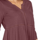 Blusa feminina estilo &amp; co, decote em V, tecido misto, roxa, tamanho pequeno