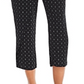 Calça casual feminina Aqua estampada com amarração frontal, preta, tamanho P
