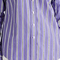 Camisa listrada Ralph Lauren feminina, caimento relaxado, roxa, tamanho G