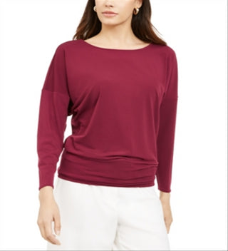 Blusa feminina Alfani com decote canoa e manga dolman, vermelha, tamanho extragrande
