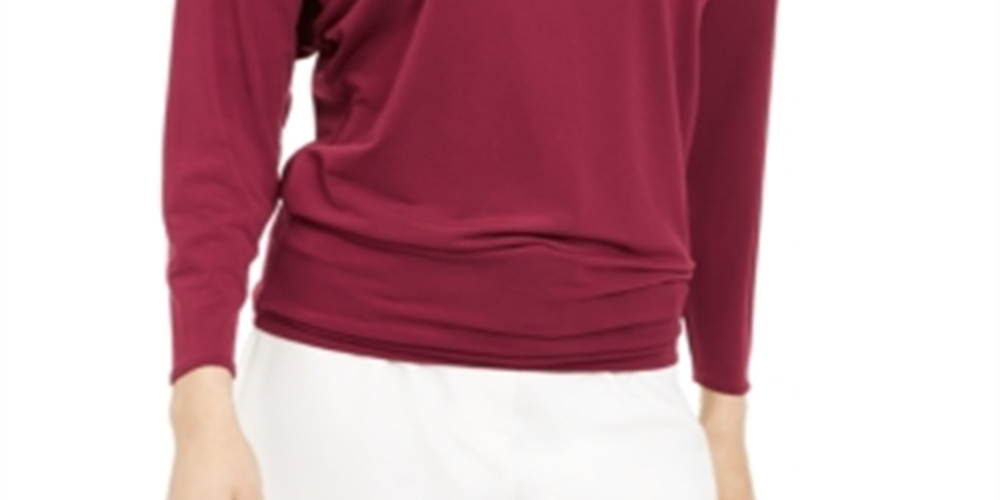 Blusa feminina Alfani com decote canoa e manga dolman, vermelha, tamanho extragrande