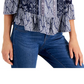 Blusa feminina estampada ombro a ombro estilo &amp; co azul - tamanho pequeno M