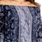 Blusa feminina estampada ombro a ombro estilo &amp; co azul - tamanho pequeno M