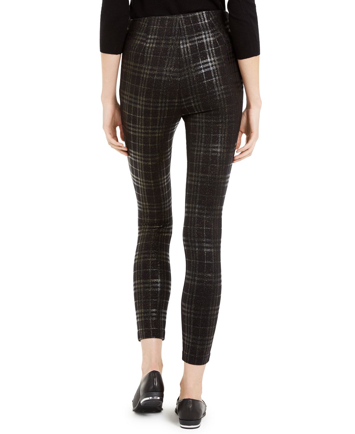 Leggings Skinny Xadrez Elástico Feminino Maison Jules Pretas Tamanho XS