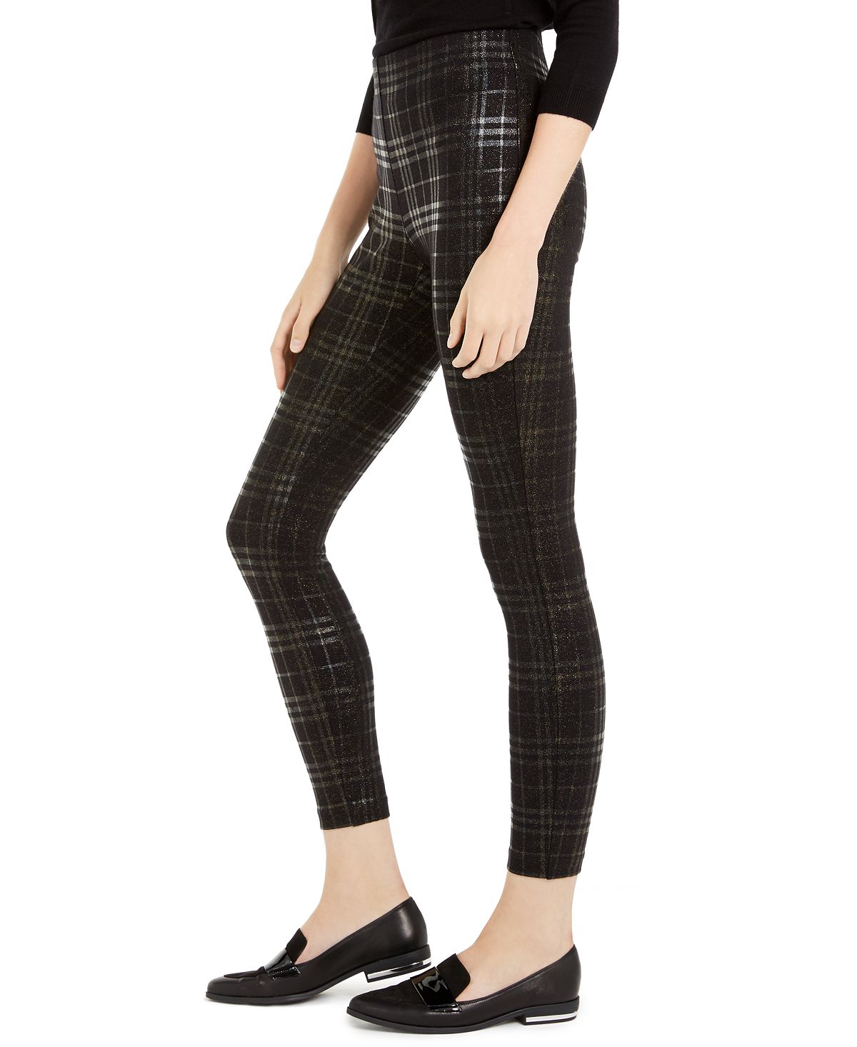Leggings Skinny Xadrez Elástico Feminino Maison Jules Pretas Tamanho XS