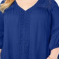John Paul Richard Richard Plus Crochet Cut Top Feminino Azul Tamanho 1X