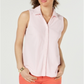 Camisa feminina listrada de algodão piquê Charter Club, rosa, tamanho 10, pequena