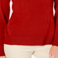 Blusa feminina Karen Scott de manga comprida e gola redonda, vermelha, tamanho X-S