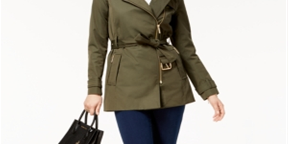 Michael Kors Casaco Feminino com Cinto Verde Tamanho Pequeno G