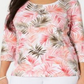 Karen Scott Top Feminino Estampado Decote Redondo Rosa Tamanho XS
