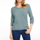 Blusa feminina Maison Jules azul mesclada com gola e manga comprida, tamanho júnior 2XL