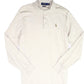 Camisa polo Ralph Lauren masculina bege mesclada com botões e gola alta, tamanho P