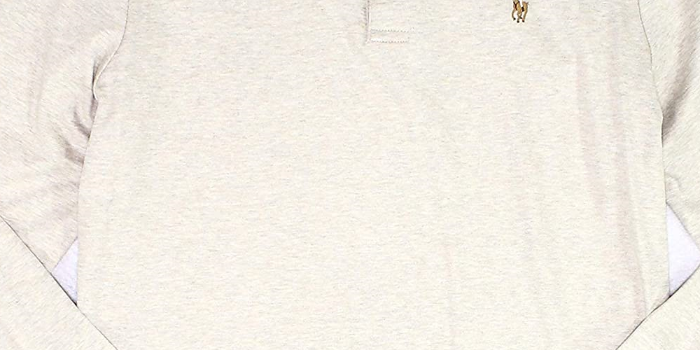 Camisa polo Ralph Lauren masculina bege mesclada com botões e gola alta, tamanho P