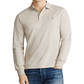 Camisa polo Ralph Lauren masculina bege mesclada com botões e gola alta, tamanho P