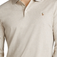 Camisa polo Ralph Lauren masculina bege mesclada com botões e gola alta, tamanho P