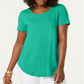 Top decote redondo Jm Collection verde tamanho M