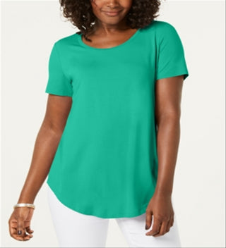 Top decote redondo Jm Collection verde tamanho M