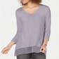 Top de chiffon com decote em V e bainha lilás, tamanho M, da Style &amp; Co