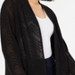 Cardigan aconchegante feminino Inc Petite Zigzag Chevron - Preto profundo, tamanho pequeno pequeno