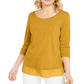 Top de chiffon com bainha estilo &amp; co, amarelo, tamanho P