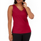 Regata Karen Scott Cotton Scalloped-Lace Vermelha Tamanho M