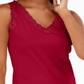 Regata Karen Scott Cotton Scalloped-Lace Vermelha Tamanho M