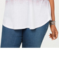 Blusa feminina estilo &amp; Co. com estampa degradê e decote em V, branca, tamanho 0X