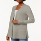 Cardigan feminino Charter Club com frente aberta, marrom, tamanho P