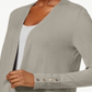 Cardigan feminino Charter Club com frente aberta, marrom, tamanho P
