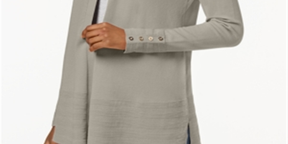 Cardigan feminino Charter Club com frente aberta, marrom, tamanho P