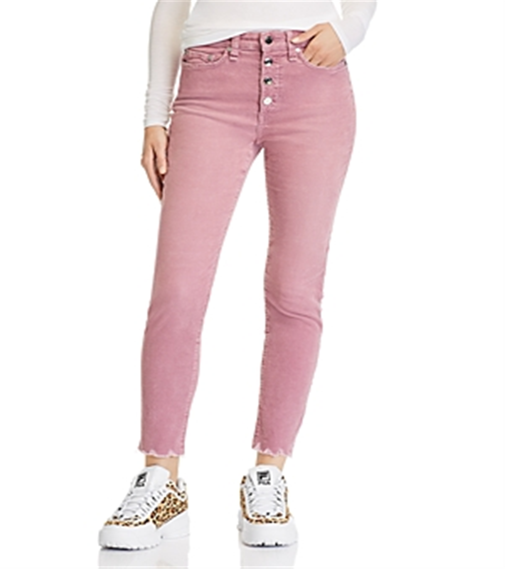 Calça jeans skinny de cintura alta Rag &amp; Bone Nina Corduroy feminina, rosa, tamanho 24